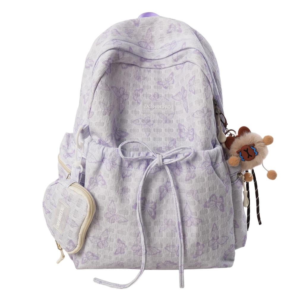 Schoolbag High-value schoolbag Female ins Junior and high school students Korean version Mori versatile backpack Large capacity small fresh backpack