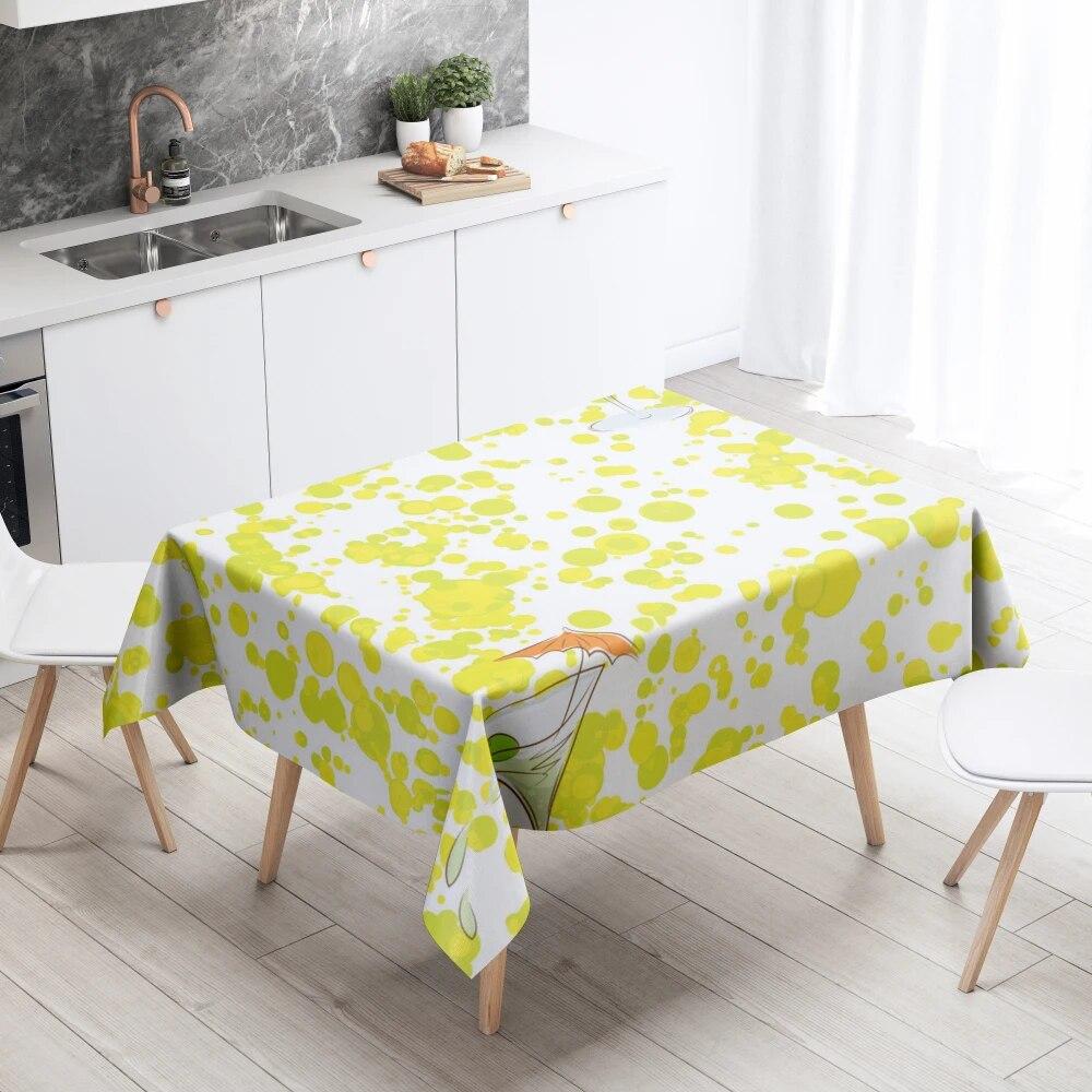 Sun Moon Stars Table Cloth Home Decor Stain Resistant Waterproof  Decoration Rectangular Kitchen Fireplace Countertop