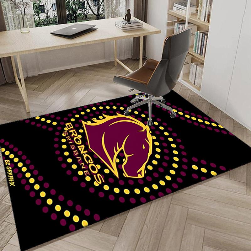 Brisbane Broncos Area Rug Office Rug, Chair Rug, Decor Carpet Livingroom Bedroom Mat, Large Size Fan Gifts Christmas Gifts