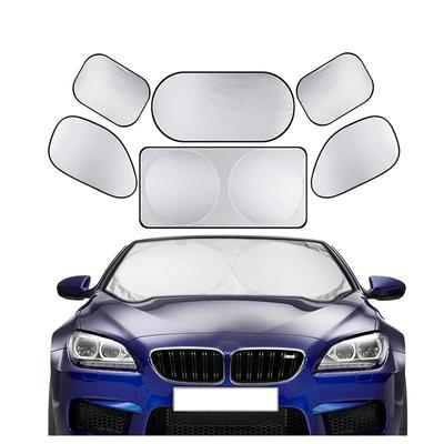 6pcs/Set Car Windshield Sun Shade for Side Windows Protection From Sun UV Rays & Heat, with Storage Pouch Window Sun Blocker