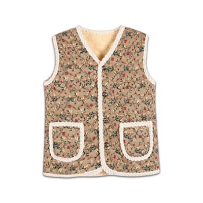 Floral Quilted Sherpa Warm Vest – Trending Korean Retro Style(Beige)