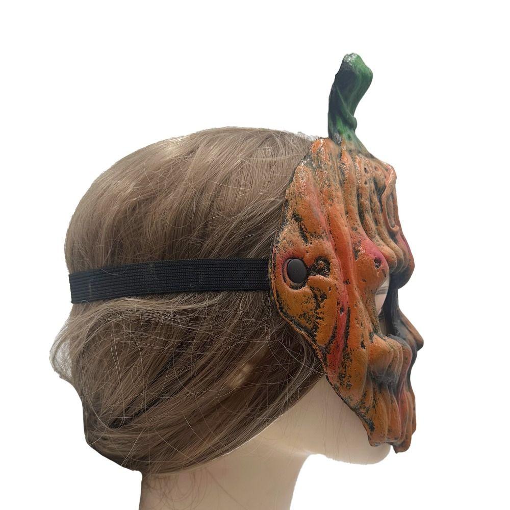 Kreativita Halloweenská dýňová maska Realistická maska na půl obličeje Halloweenská cosplay maska Vánoce