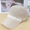 Hat Women's Summer Knitted Mesh Hat Hollow Breathable Cap Sunscreen Shade Baseball Cap Outdoor Sun Hat