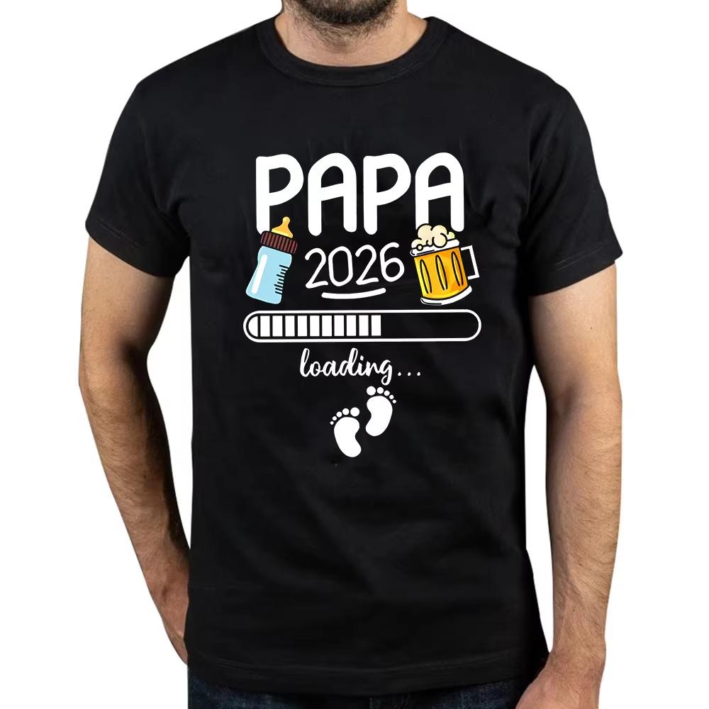 2026 Papa T Shirt Future Dad French Texts Beer Lovers Fathers Day Gift Men Clothing Soft Tshirt Papas Tshirt