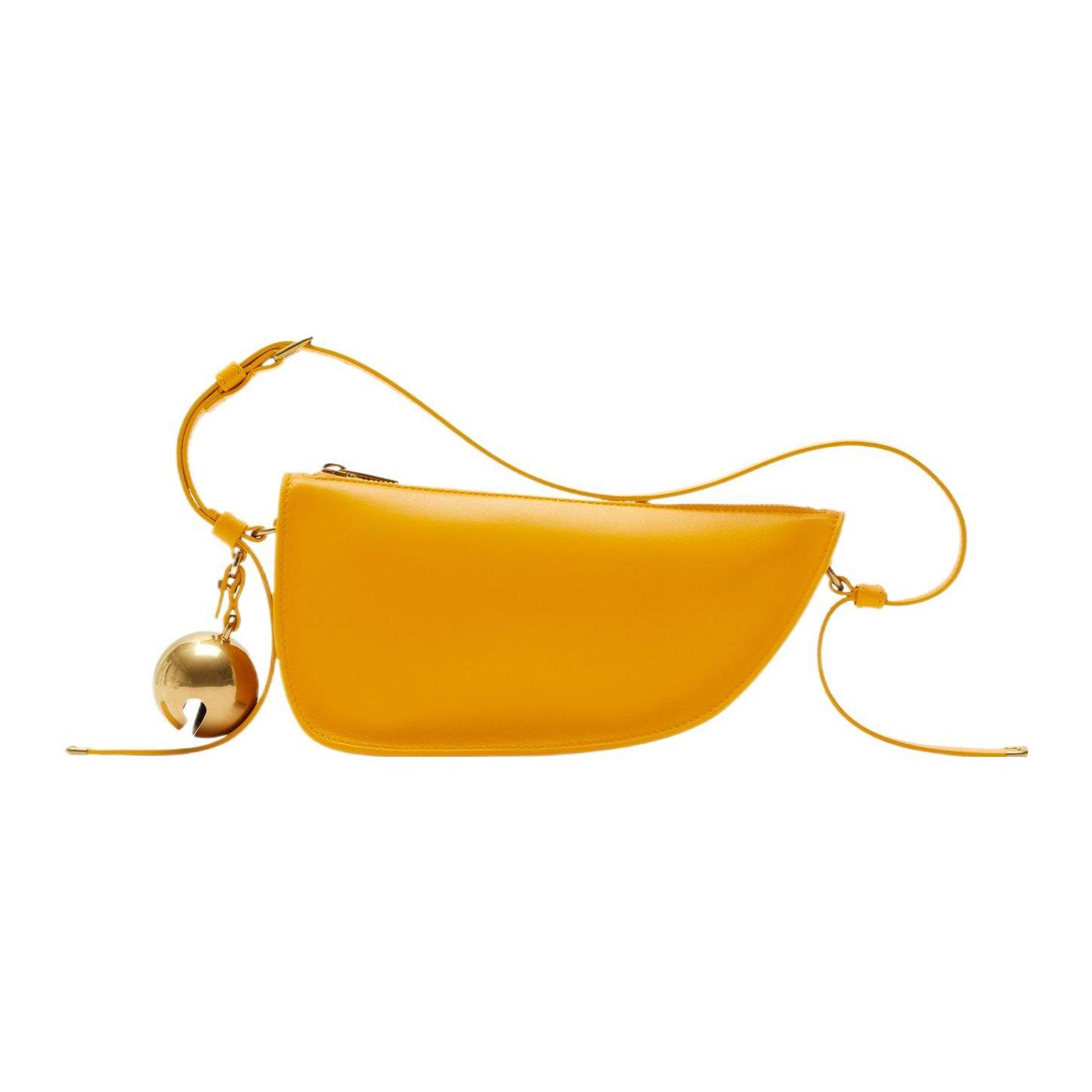 

Burberry Yellow Leather Sling Shoulder Bag With Gold Sphere Charm For Daily Use Basic Set (Bag+Dust Bag)