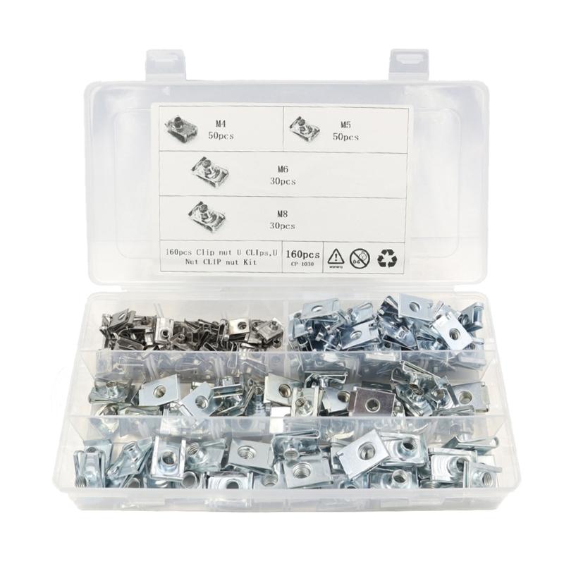 Car Fixed Self-tapping Screw Metal U-Type For Fender-Bumper Leaf Board Auto Interior Trim Panel Fastener-Metal Clip 160x