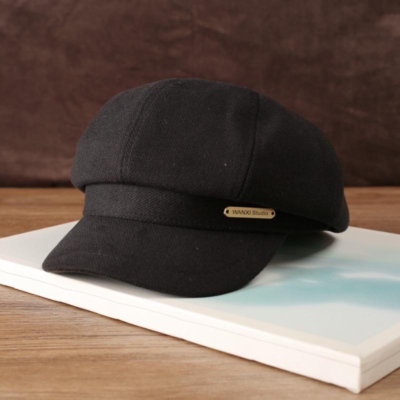 Octagonal hat children autumn and winter retro fashion alphabet newsboy beret versatile octagonal painter hat
