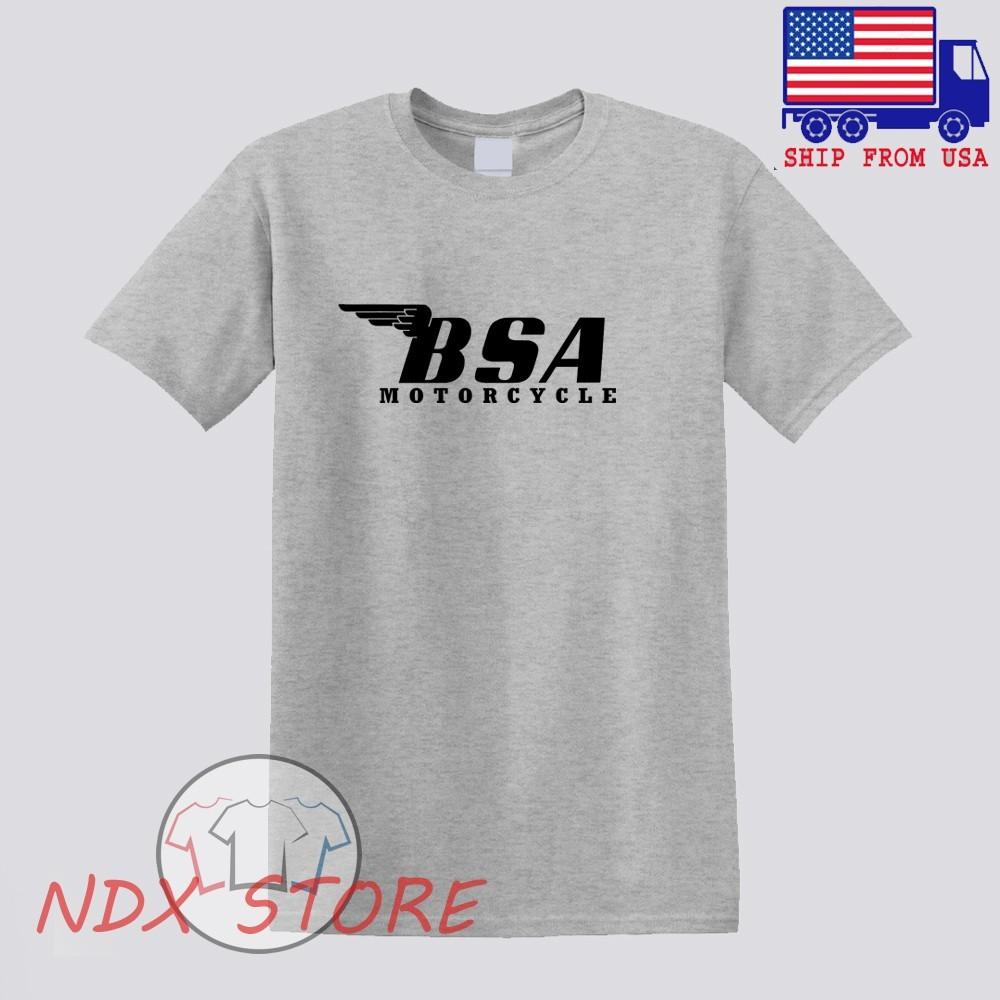 BSA Simple Classic Motorcycle Men#039;s Gray Size S5XL Unisex T-Shirt S
