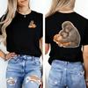 Punch Monkey Graphic Tshirt Unisex Soft Cotton Casual Streetwear Black Printed Tees For Unisex Wounisex Gift Idea Funny Tshits