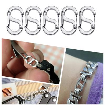 Yousheng 5 Stück S-Typ Doppelend-Federschnalle Sicheres Doppelöffnungsdesign Halskettenverkürzer Armbandverbinder Schmuckherstellungsverschluss