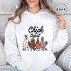 Halloween Chick or Treat Print Women  Hoodie Halloween Funny Chicken Graphic Hoodies Horror Spooky Season Sweatshirt Tops