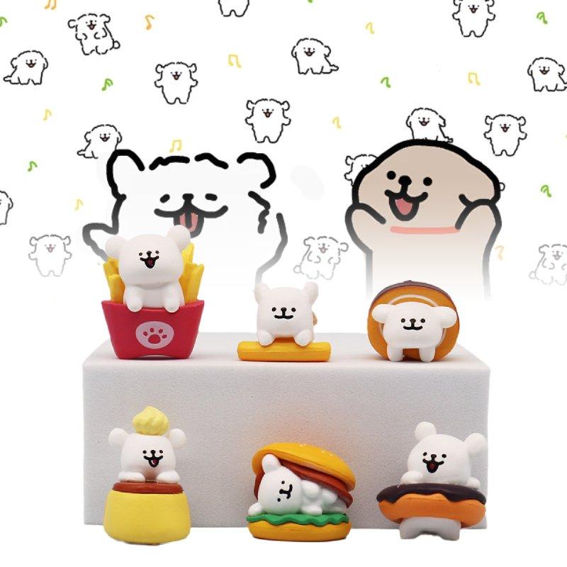 Maltese Theme 6pcs Afternoon Tea Decoration Toy Doll Models Pvc Material Gift