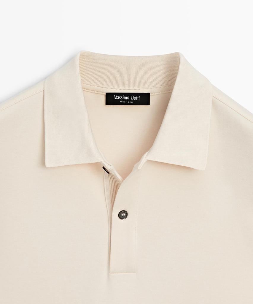 Masimodutti Long Sleeve Polo Shirt With Ribbed Details