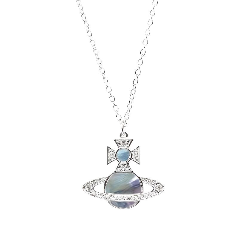 Vivienne Westwood Sphere Pattern Necklace Women necklaces Silver 630203FV/02P645 Basic Packaging-Dust Bag+Box