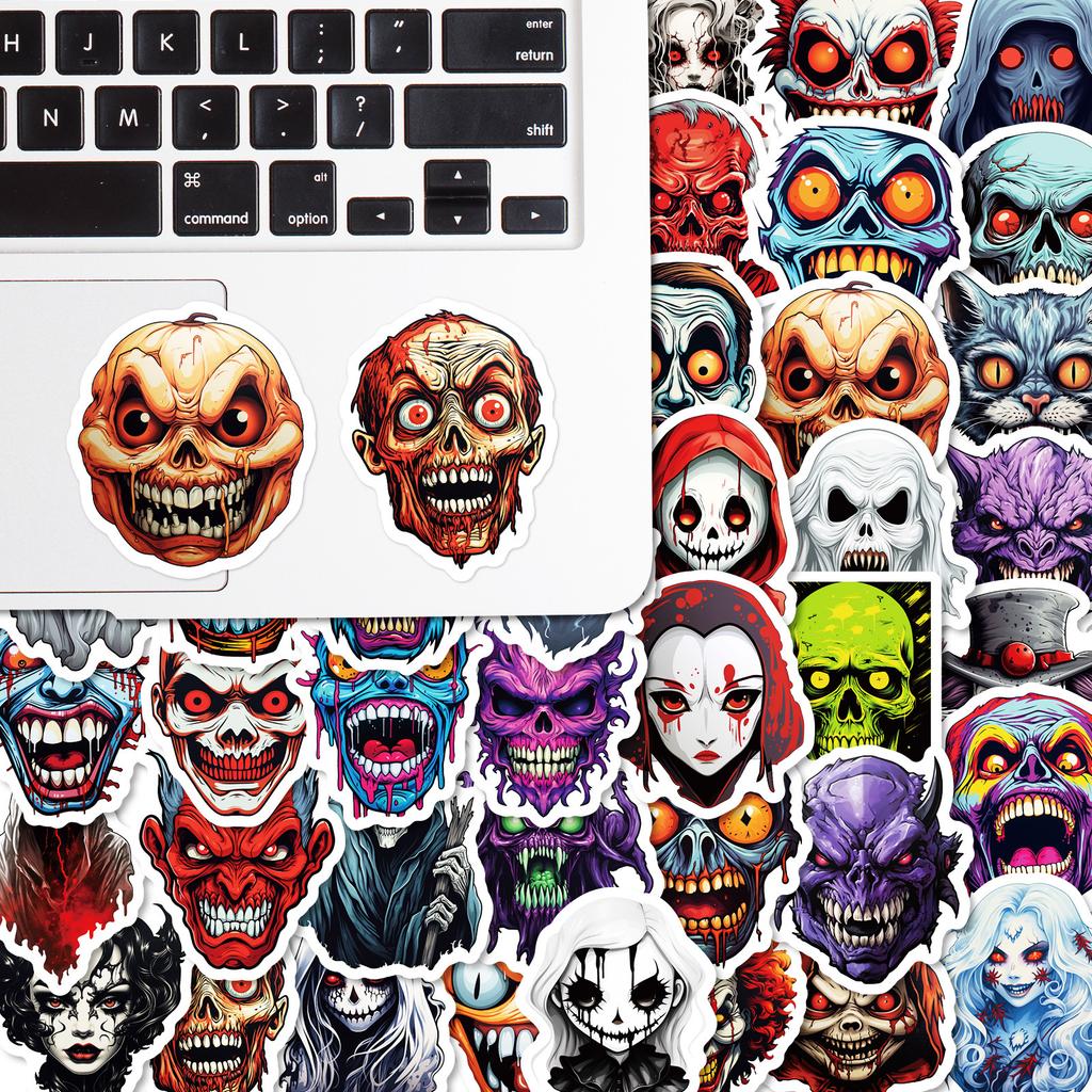 50 Horror Grimace Stickers Thriller Skull Halloween Horror Spoof Stickers