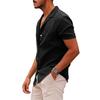 Men's Casual Collar Relaxed Short-sleeved Shirt - Men's Plain Cotton And Linen Breathable Shirt