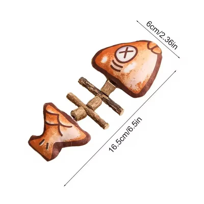 Cat Chew Toys Interactive Grilled Fish Toys Silvervine Cat Teaser Toy Clean Mouth Kitten Play Toy Pet Supplies Accessories