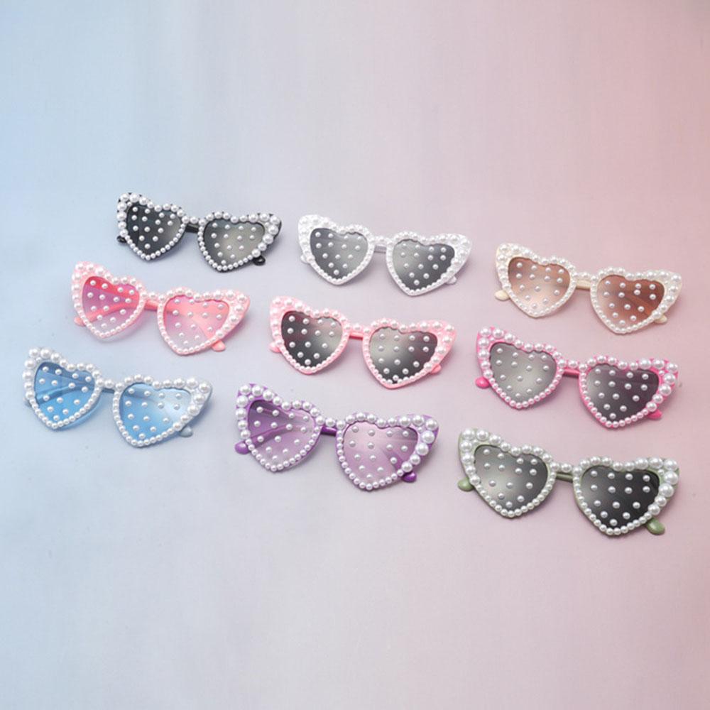Fashion Sunglasses Fashionable Love Pearl Sunglasses Heart Shaped Sunglasses Anti-Ultraviolet For Party Cycling Outdoor Sports