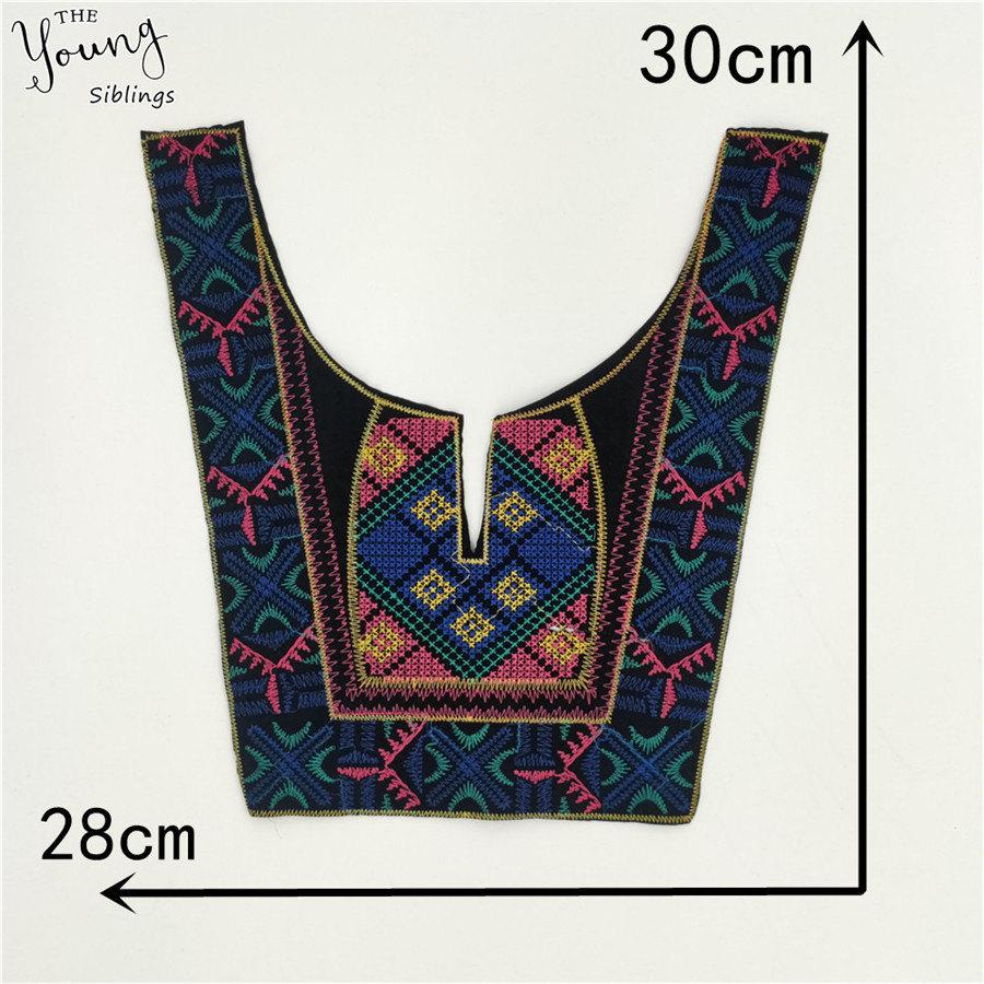 Multi-Color Embroidered Collar Lace Fake Collar Ethnic Style Clothing Accessories Women'S Clothing Embroidered Cloth Stickers On Clothes