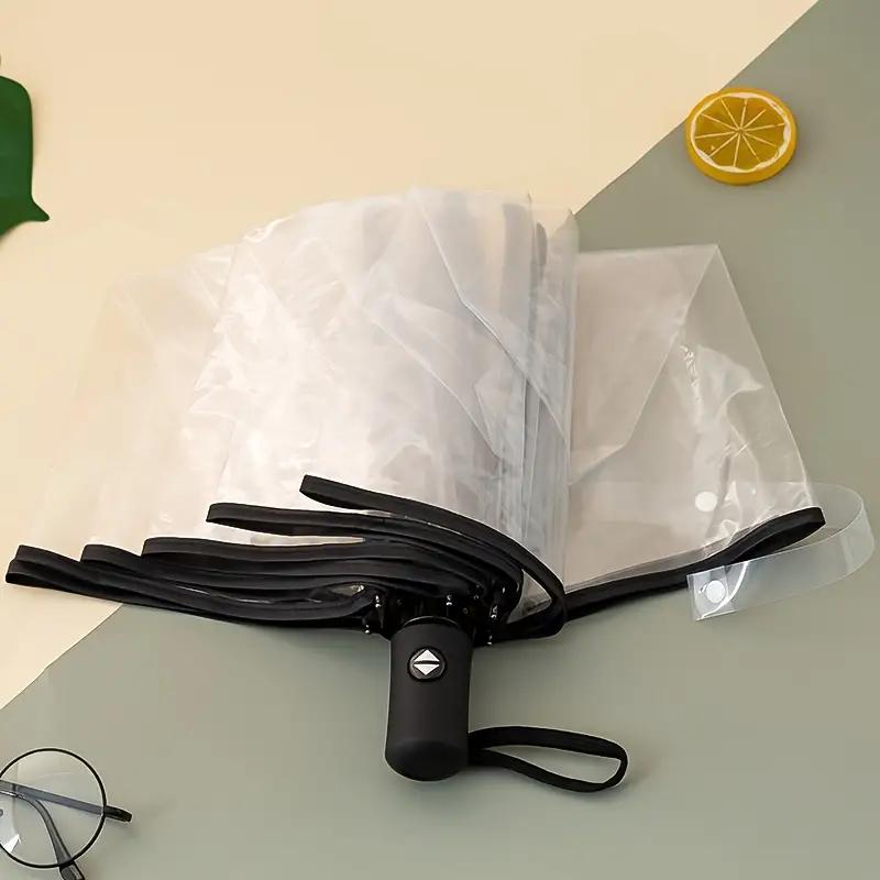 1pc-Transparent Umbrella Folding Automatic Open and Close Umbrella Mori Three-Fold Student Sunny Umbrella