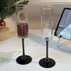ZISIZ Christmas Black Stem Champagne Glass