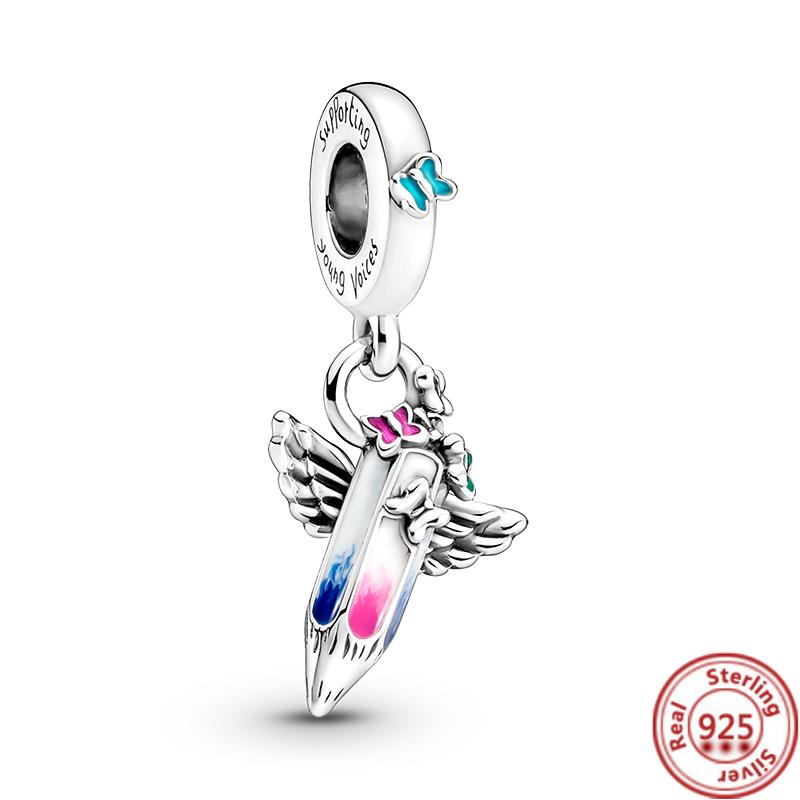 925 copper Love Dreams Palette Crayon Music Guitar Piano Sports Pendant Beads Fit Original Pantaro Charms Bracelet DIY Zircon