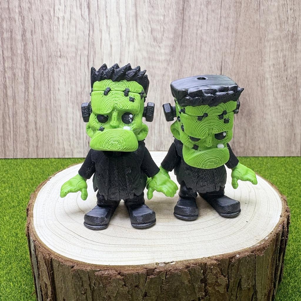 3D-gedruckte Frankenstein Halloween-Figur Grünes Monster Schreibtischdekoration Für Kinderzimmer Ornamente Feiertagsgeschenk Spielzeug