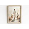 Mom & Child Wall Art Print Mother Daughter Son Portrait Printable Family Artwork Canvas Painting Living Room Bedroom Home Decor