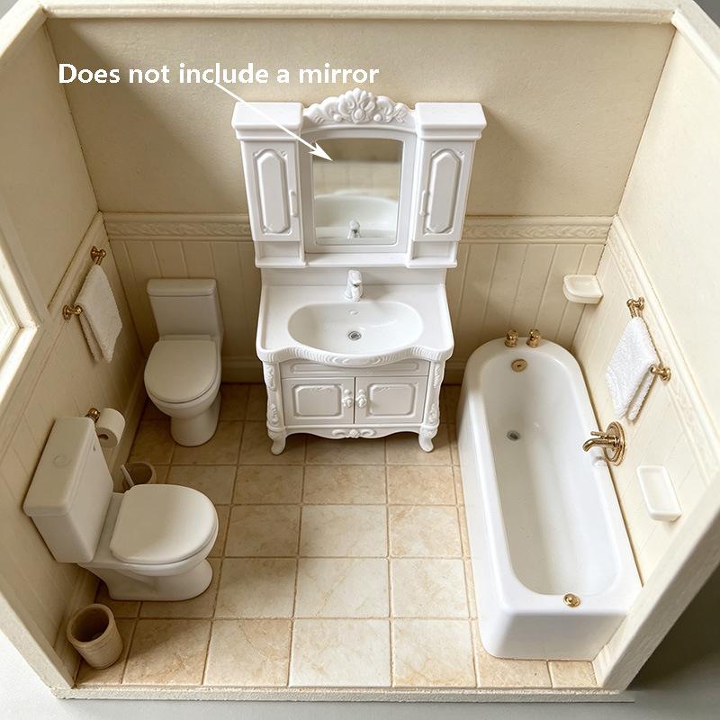 1Pcs Doll Home Bathroom Furniture Decor Toy 1/12 Dollhouse Miniature Bathroom Handwashing Platform Model Diy Accessories
