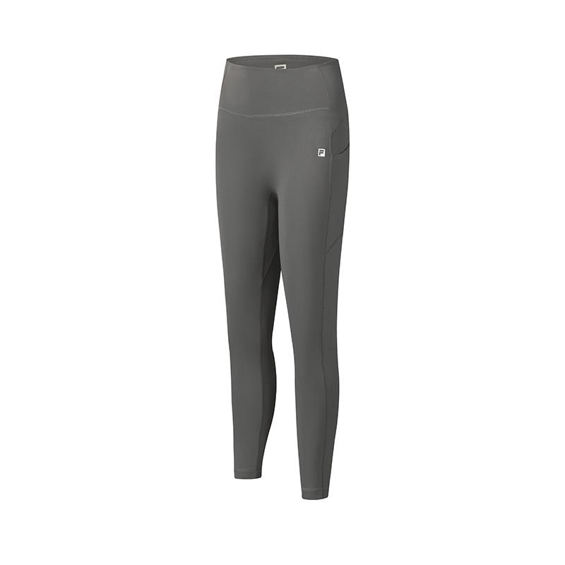 FILA Fitness Series Simple Training Comfortable Versatile Knitted Leggings Women leggings Gray A11W611609FDY