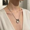 Lightweight Necklace Ring, Alloy and Resin Fashion Jewelry with Clear Colorless Centerpiece for Workwear, Date, and Party Outfits