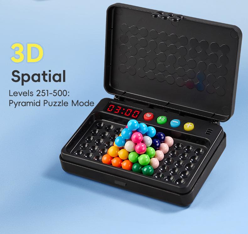 Bunte Perlen Logisches Denken Pädagogisches Puzzle-Spiel für Kinder - Magische Pyramide Jigsaw