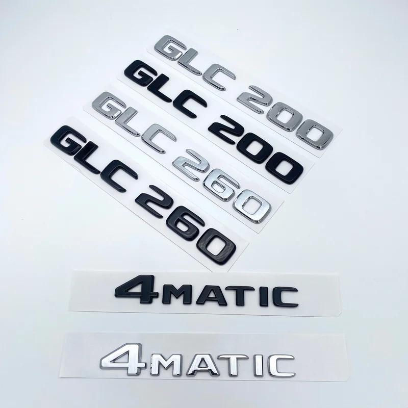 AATN1 3D ABS Chrome Black Letters GLC260 GLC300 GLC350 GLC220d GLC350e 4Matic Emblem for Mercedes Benz GLC X253 Car Trunk Logo Sticker