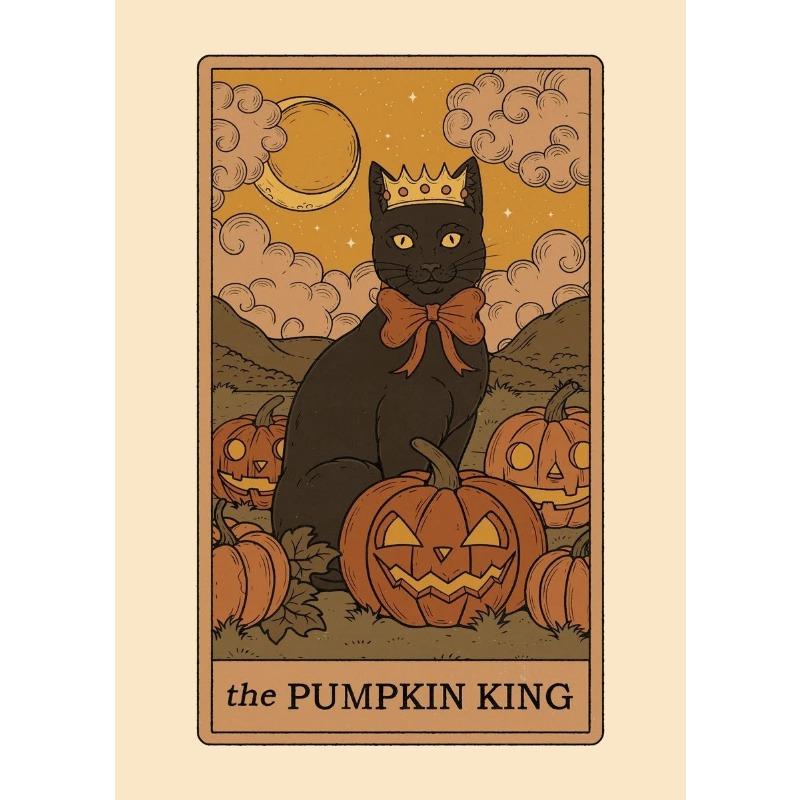 Abstract Cat Vintage Tarot The Lovers Sun Moon Illustration Poster and Prints Canvas Painting Wall Art Pictures Home Room Decor