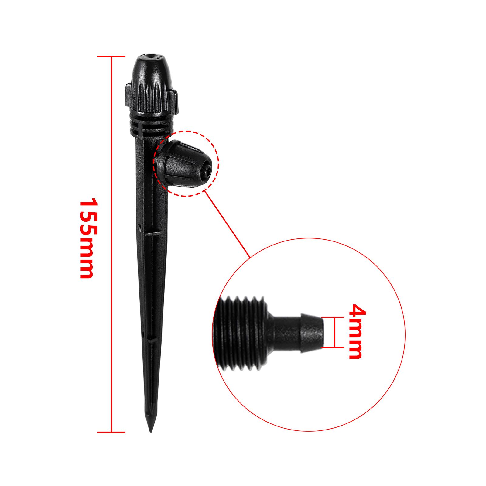 

20Pcs Adjustable 360° Drip Irrigation Spray Emitters Spiked Atomizing Sprinkler Garden Flowerbed Yard Lawn Vegetable Watering чёрный