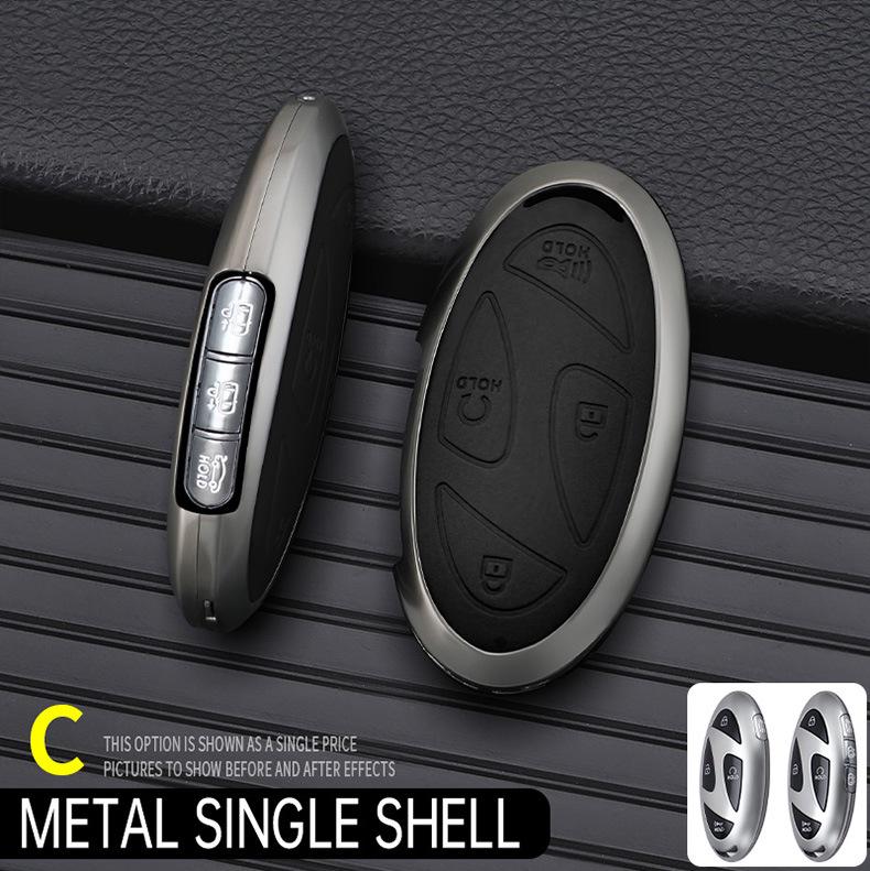Compatible Metal Key Shell for 11th Gen Hyundai Sonata/Elantra N Remote Control OPP Bag