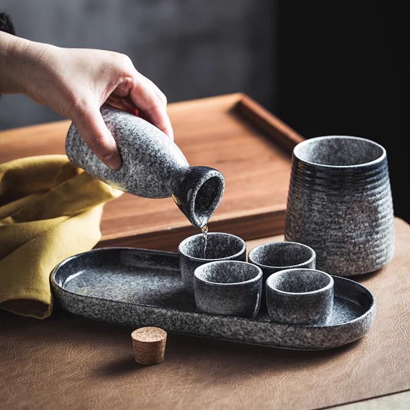 Sesame Gold Ceramic Warm Sake Set