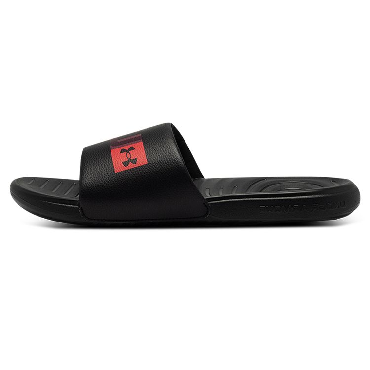 Under Armour Ansa Graphic Unisex Black Red Slides 3024434-007 46