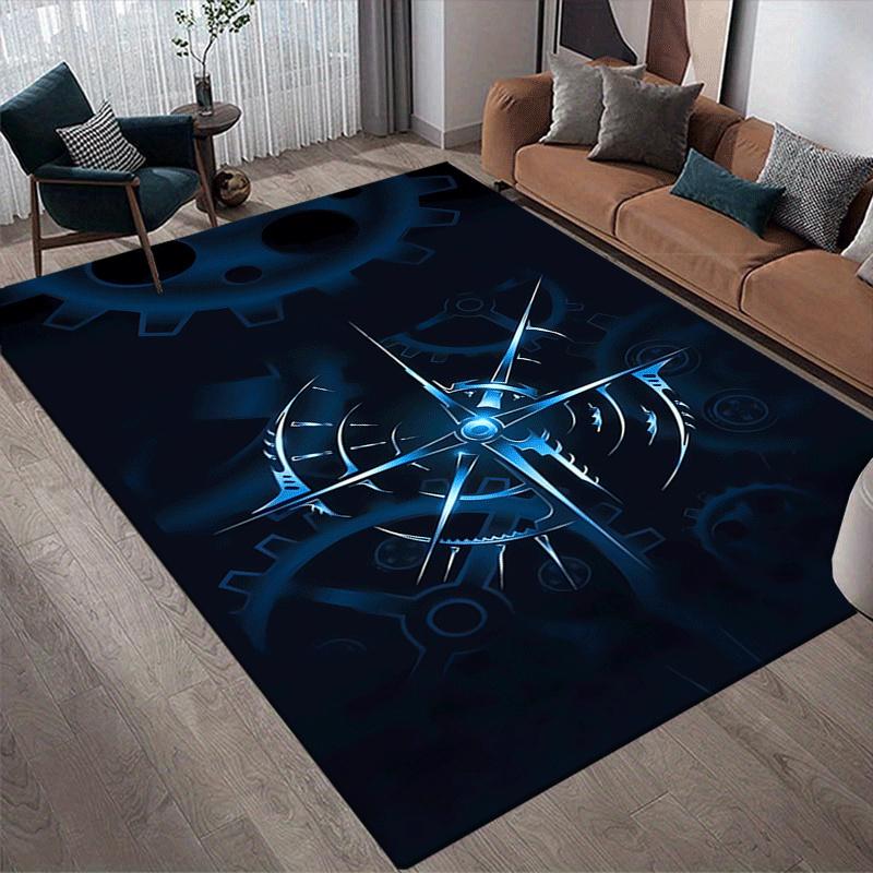 1pc Gear disc Print, Design Indoor Area Rug - Soft, Anti-Slip, and Durable Gaming Room Decor for Bedroom, Living Room