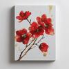 Red Flowers - Minimalist Poster Red Flowers - Minimalist Poster, 30X40 Cm, Dark Brown Wooden Frame, 230 Gsm Matte Paper