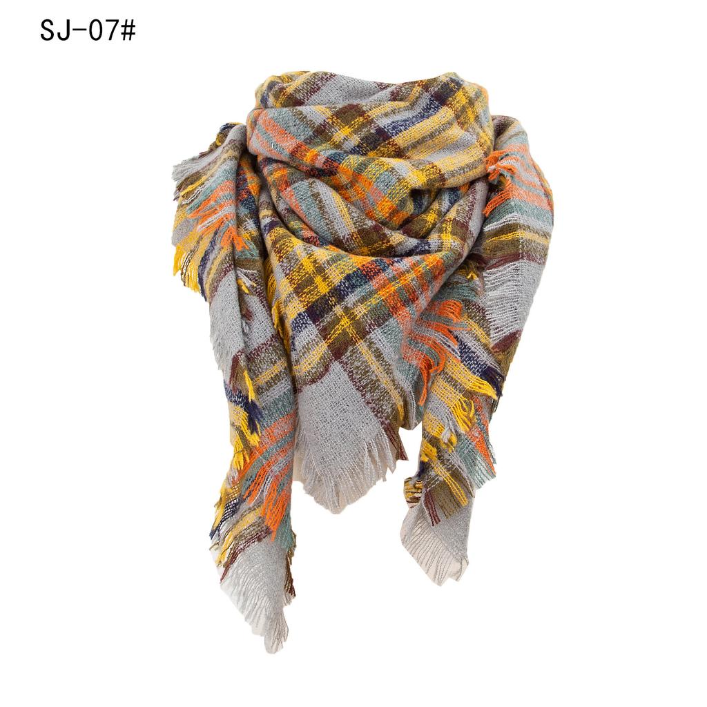 Designe Brand Knitted Spring Winter Women Scarf Plaid Warm Cashmere Scarves Shawls Luxury Neck Bandana Female Pashmina Wrap