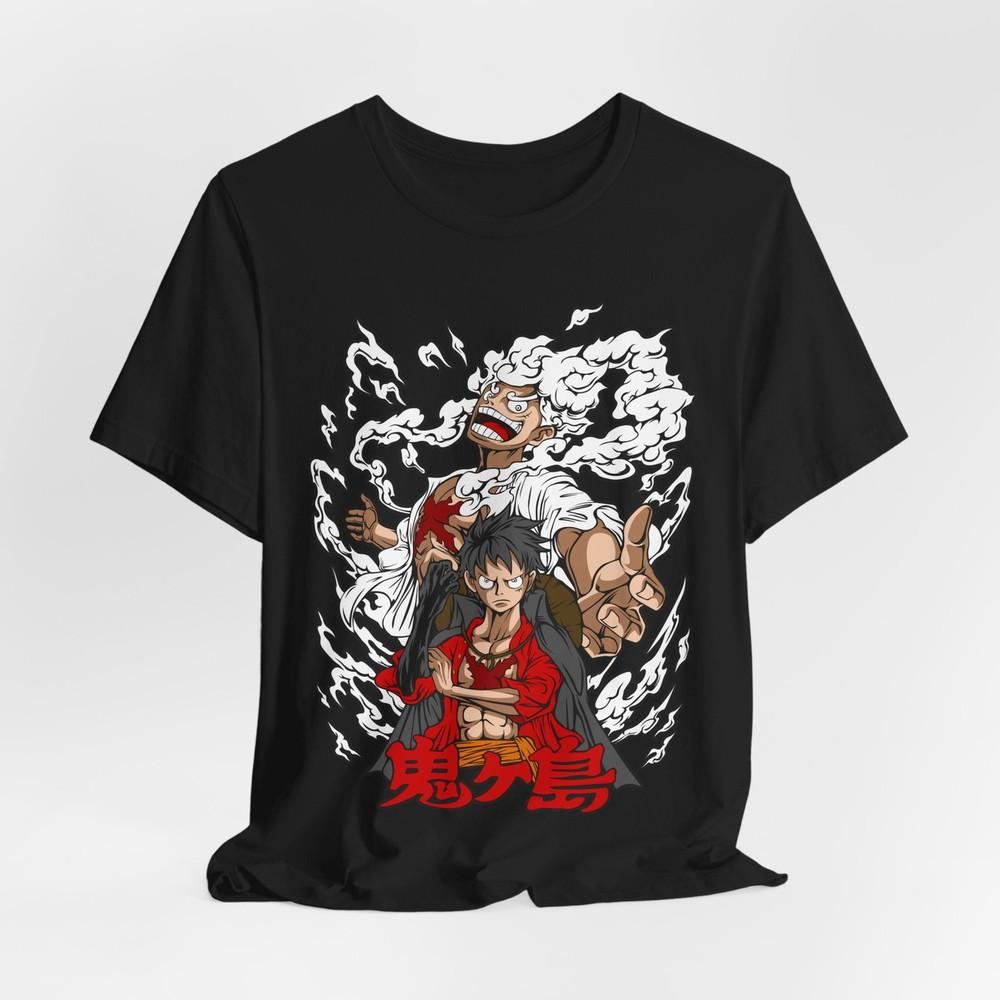 T-shirt Graphique Anime, T-shirt Luffy Gear 5, Haut en Jersey Mixte, T-shirt à Manches Courtes