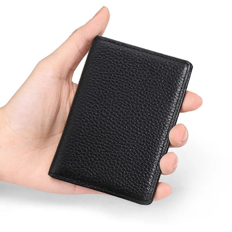 Rfid vícenásobný kožený pánský držák na kreditní kartu Peněženka na tenké dokumenty Pánská RFID blokovací spona na kreditní kartu kreditní karta