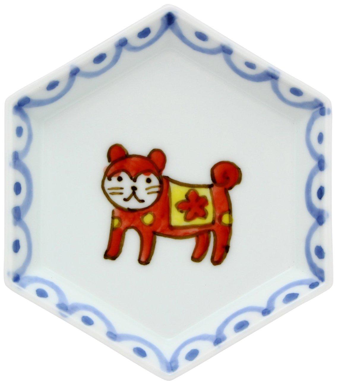 

Arita Ware Soebu Ceramics Komainu Шестиугольная маленькая тарелка