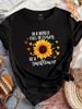 G7037 2023 New Arrival Small Version Sunflower Print T-Shirt