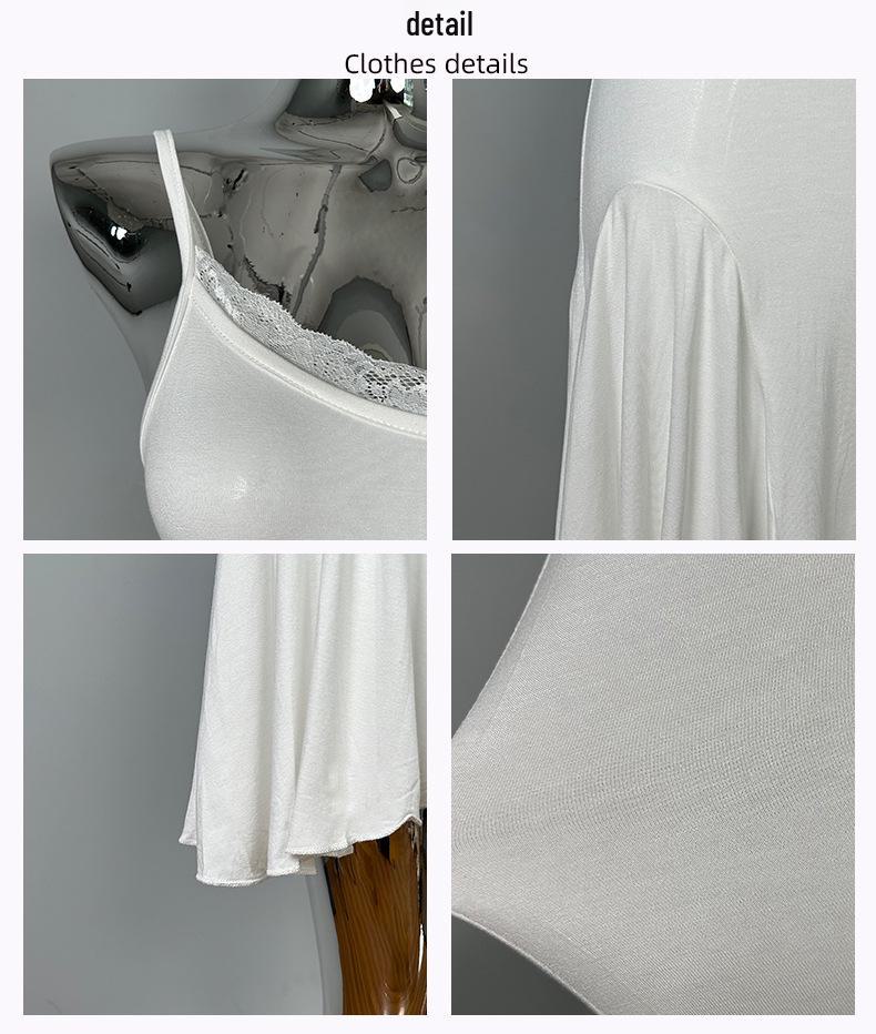 South Korean Dongdaemun Sexy Lace Spliced Pleated Waist Dress