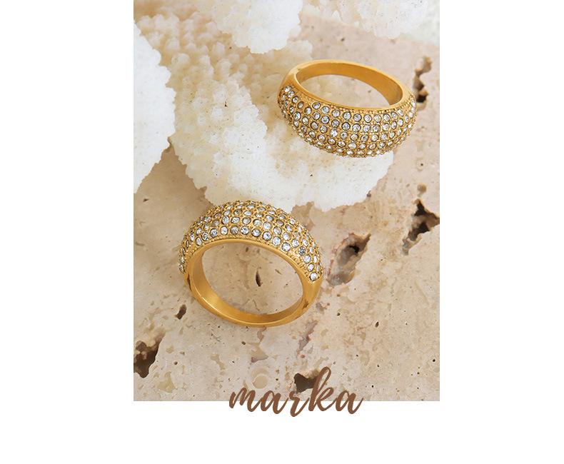 Luxury Gold-Plated Titanium Steel Ring with Full Rhinestone Star Design