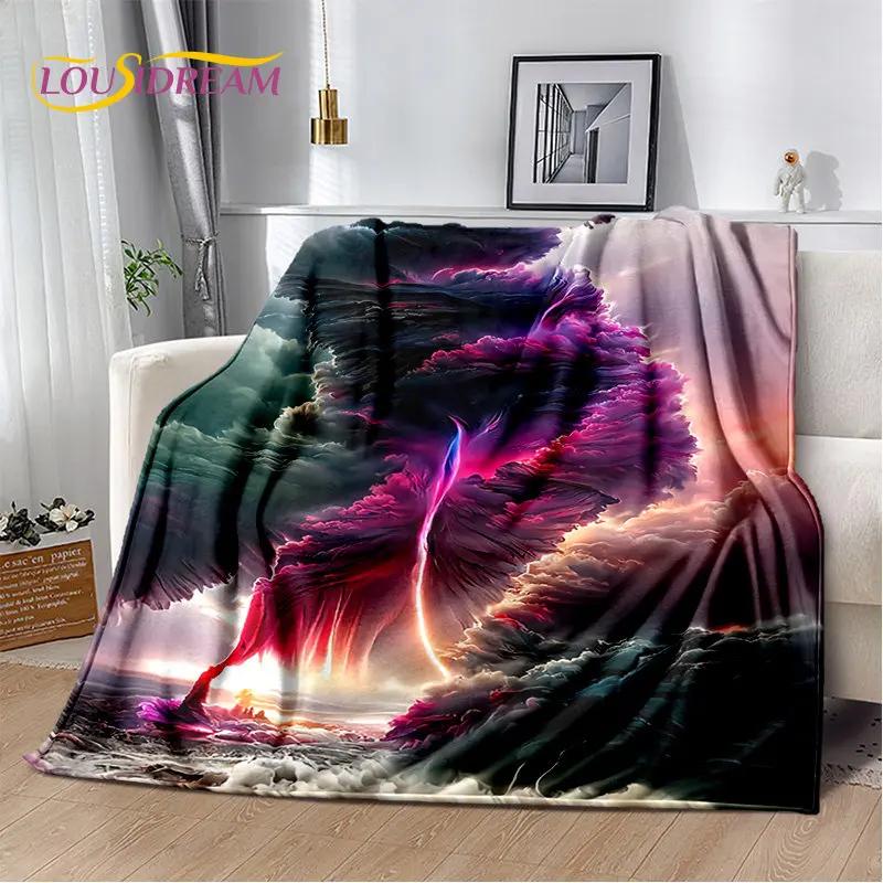 3D Natural ,Tornado, Cloud Soft Plush Blanket,Flannel Blanket Throw Blanket for Living Room Bedroom Bed Sofa Picnic Kids Office