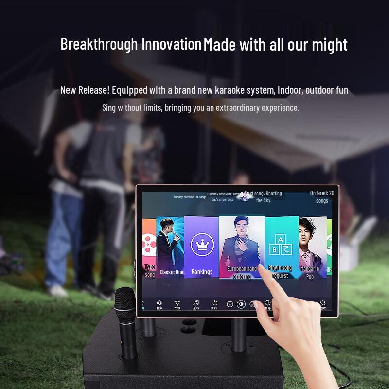 HuiDu DP-121 Caixa de Som Portátil de 3 Vias para Entretenimento ao Ar Livre