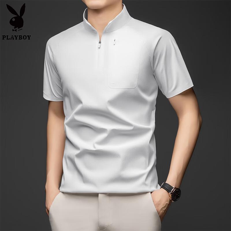 

PLAYBOY Men s Summer Half-Zip Polo Shirt 2XL